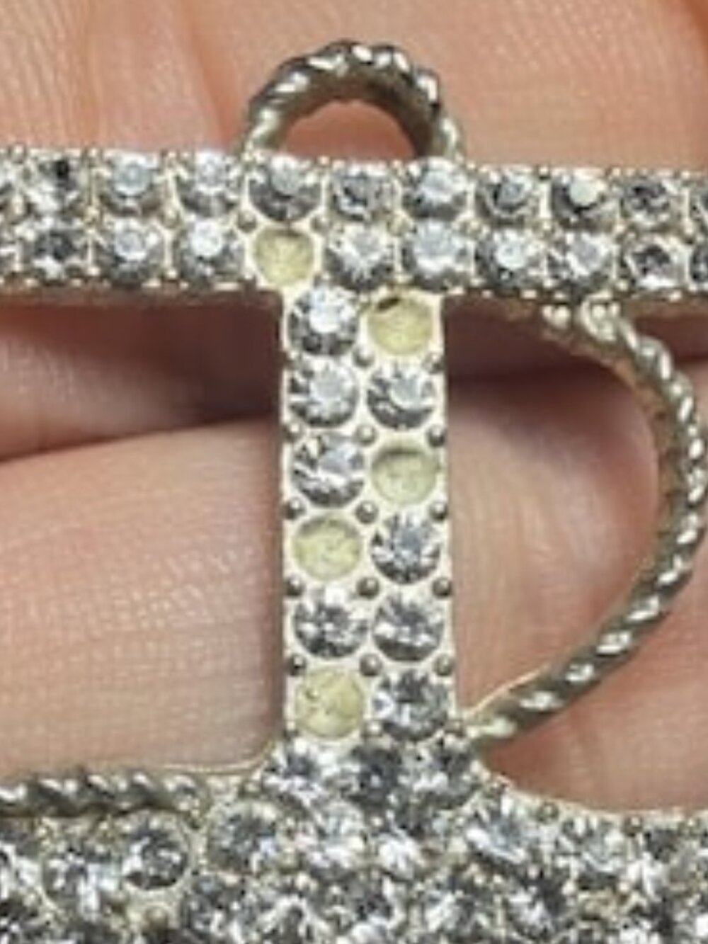 Anchor Pendant Vintage Rhinestone Nautical Charm Repair Upcycle Art Piece - Picture 3 of 7